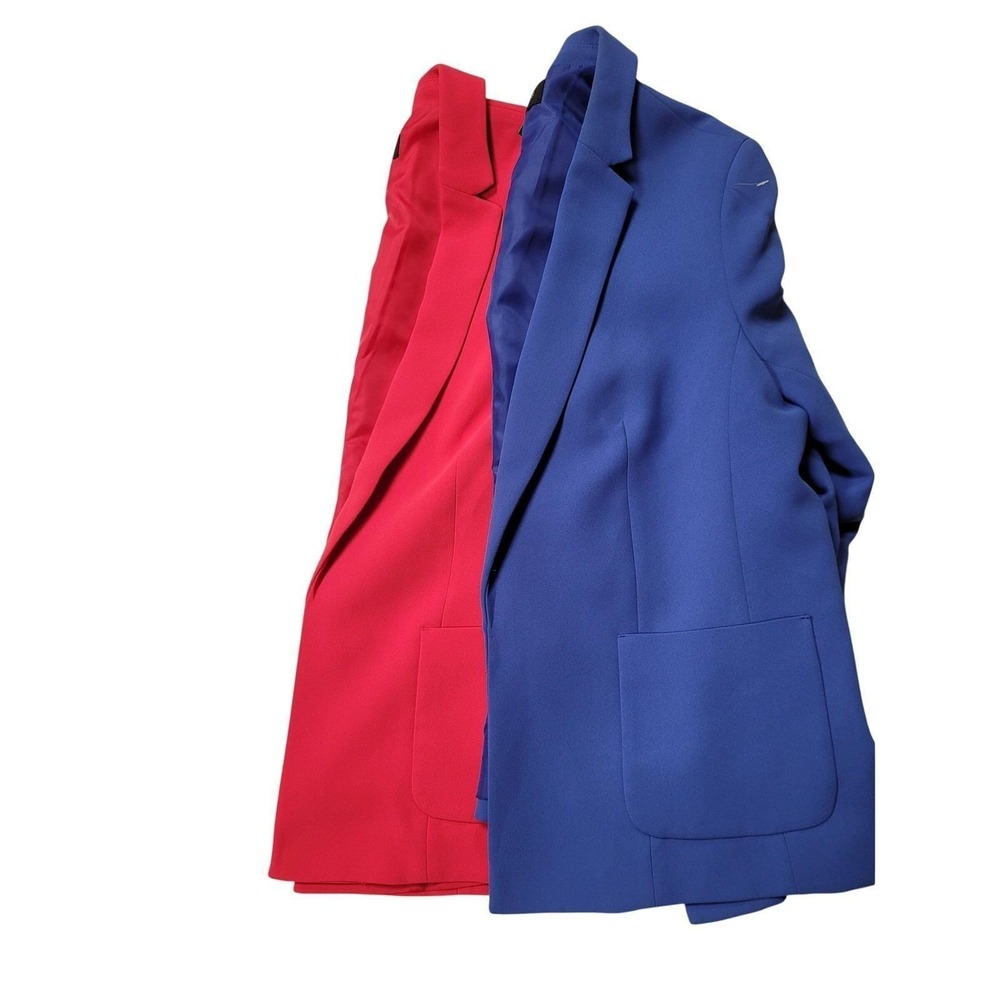 Talbots Petites Blazer 12P Open Front Career Business Blazer‎ Pink/Blue 23.99 ea